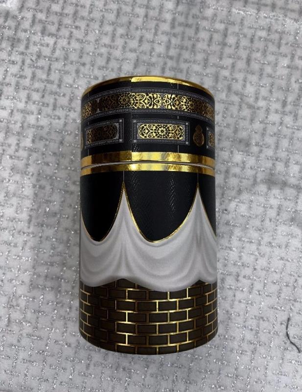Desenli Silindir Kutu Seccade Tesbih Set (Siyah)