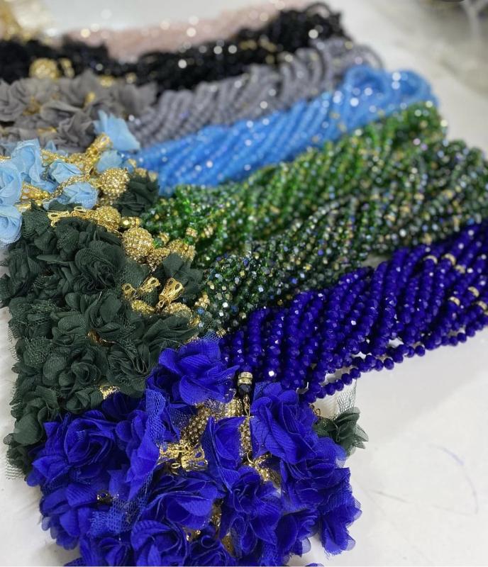 Disko Güllü Kristal Tesbih (10 Adet)