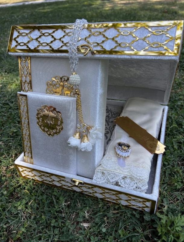Kadife Sandıklı Mega Set (Beyaz)