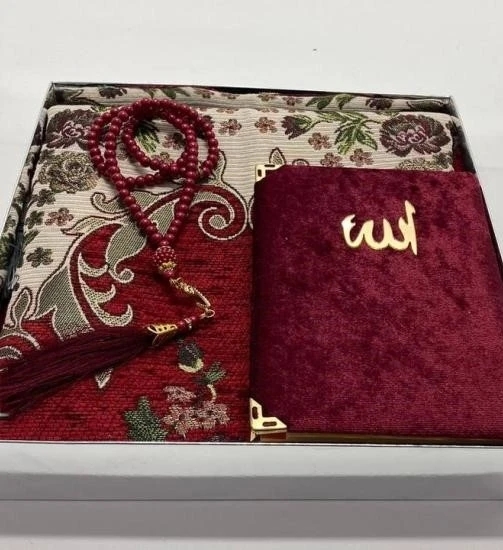 Hediyelik Kurdeleli Yasin-i Şerif Seti (Bordo)