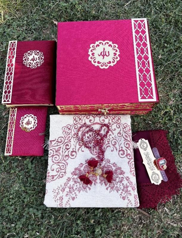 Kadife Sandıklı Mega Set (Bordo)