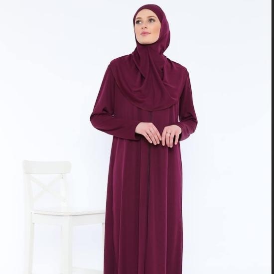 Tek Parça Namaz Elbisesi (Bordo)