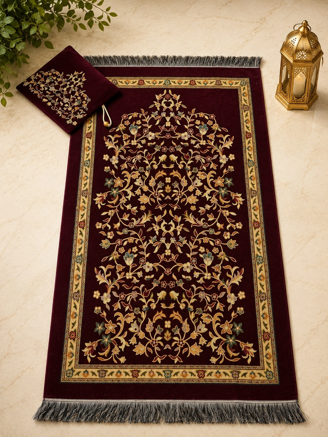  LÜX ÇANTALI SECCADE YASİNİ ŞERİF  İNCİ TESBİH BAŞ ÖRTÜ  SET