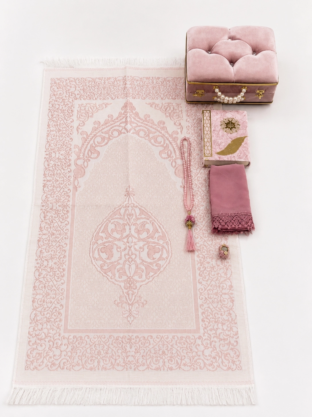 İncili Çanta Gelin Bohçası (Pembe)