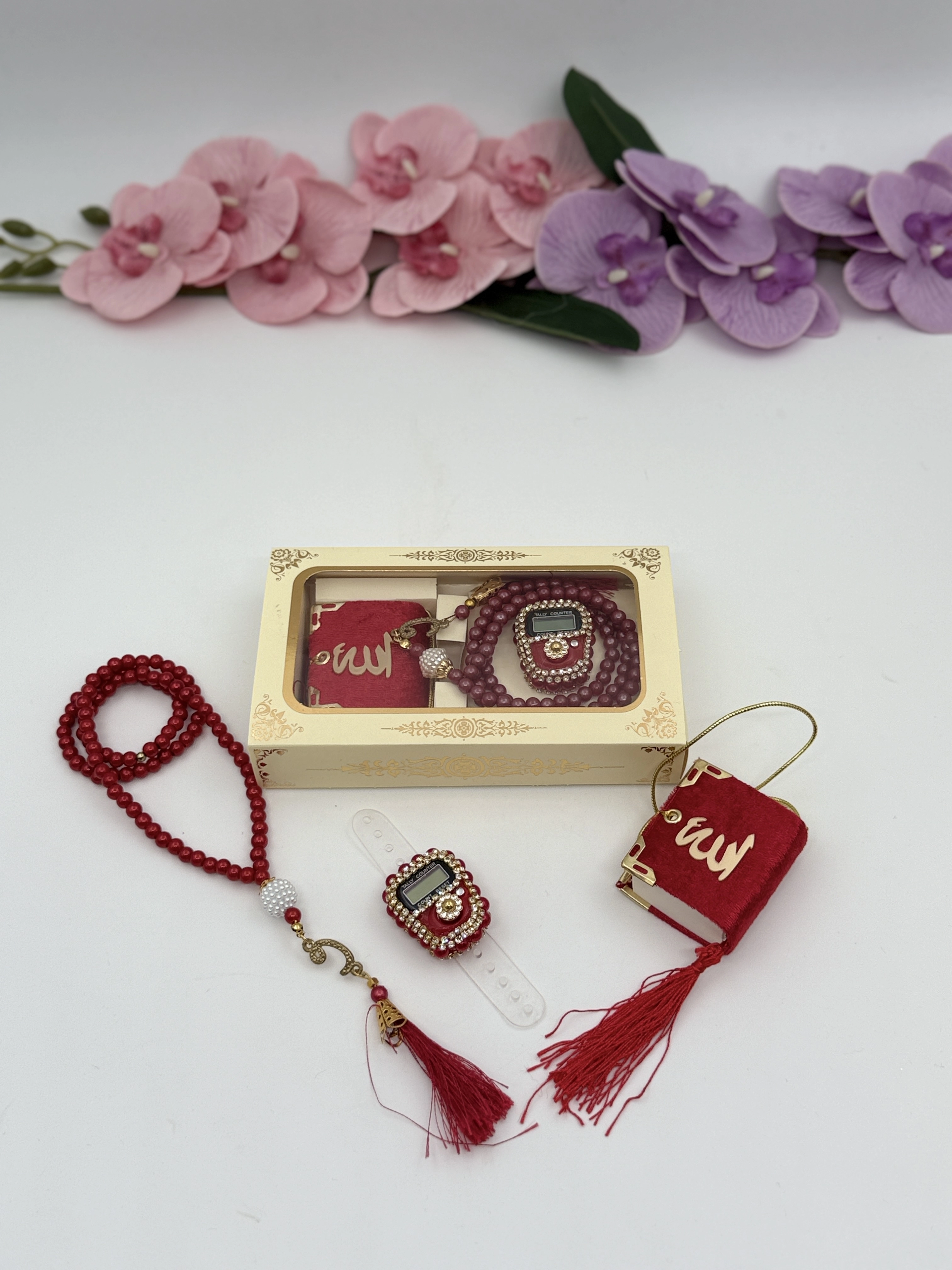 Özel Tasarım Kutu İçerisinde 3 Lü Özel Set (10 Adet) (Bordo)