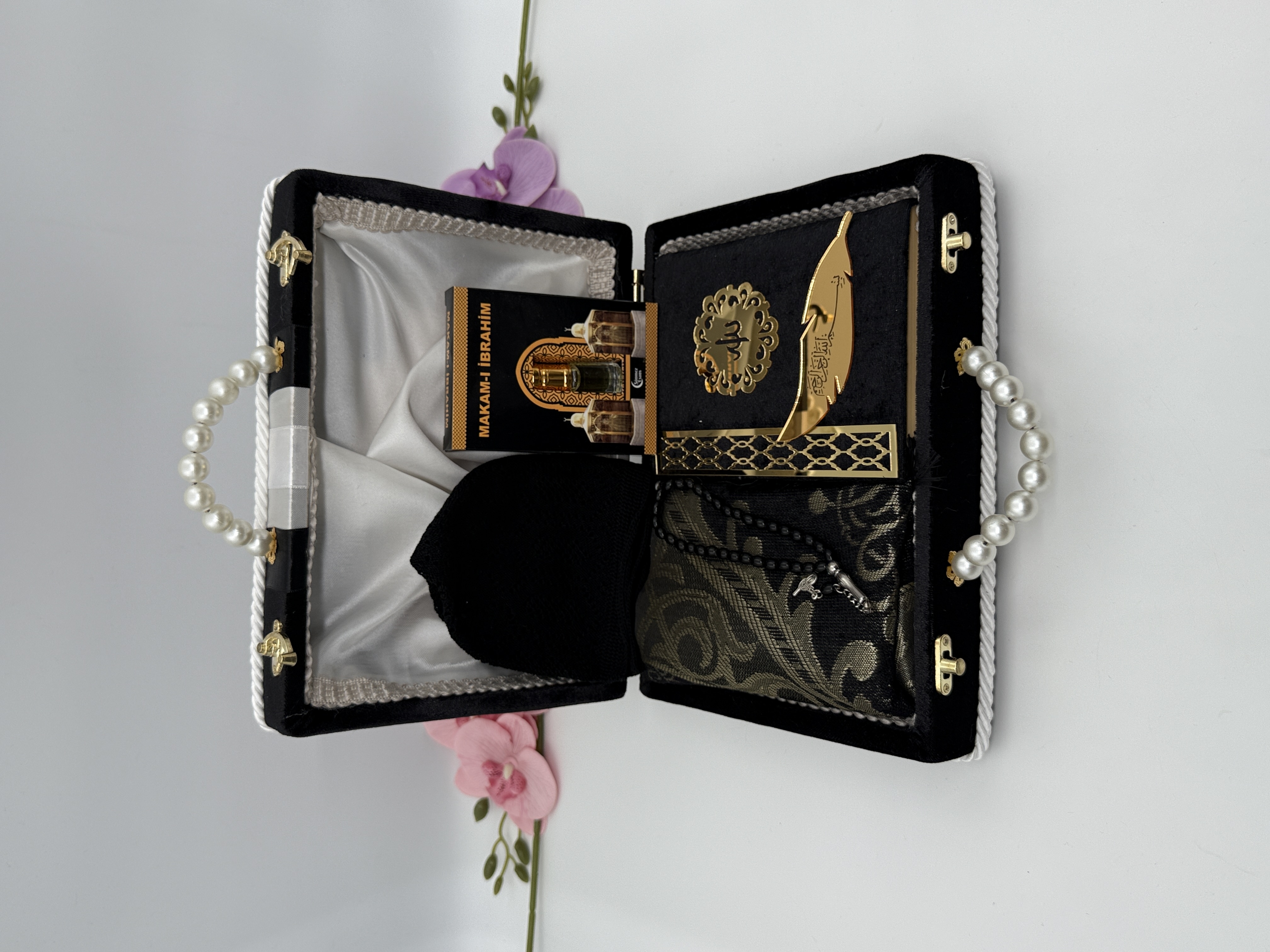 kadife sandık damat seti siyah