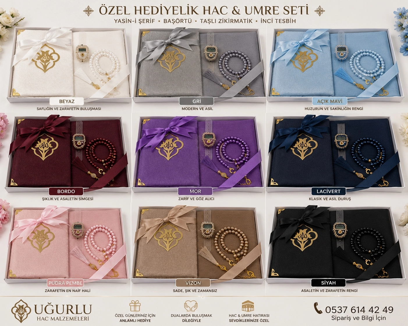 Kuranı Kerimli Başörtü Tesbih Set