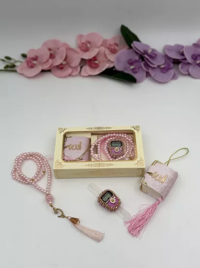 Özel Tasarım Kutu İçerisinde 3 Lü Özel Set (10 Adet) (Pembe)