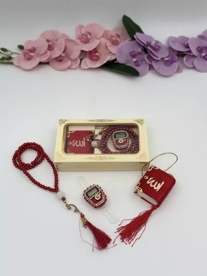 Özel Tasarım Kutu İçerisinde 3 Lü Özel Set (10 Adet) (Bordo)