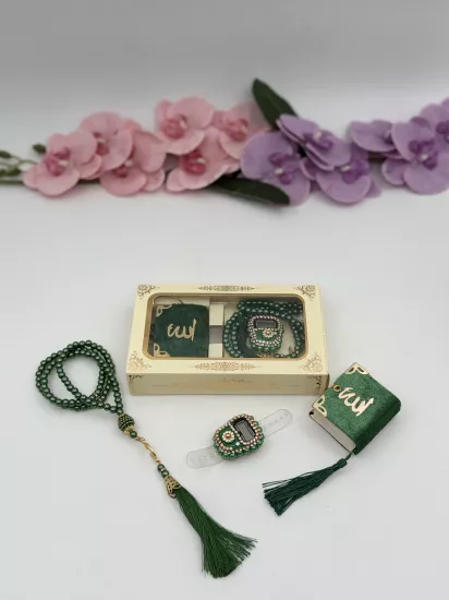 Özel Tasarım Kutu İçerisinde 3 Lü Özel Set (10 Adet) (Yeşil)