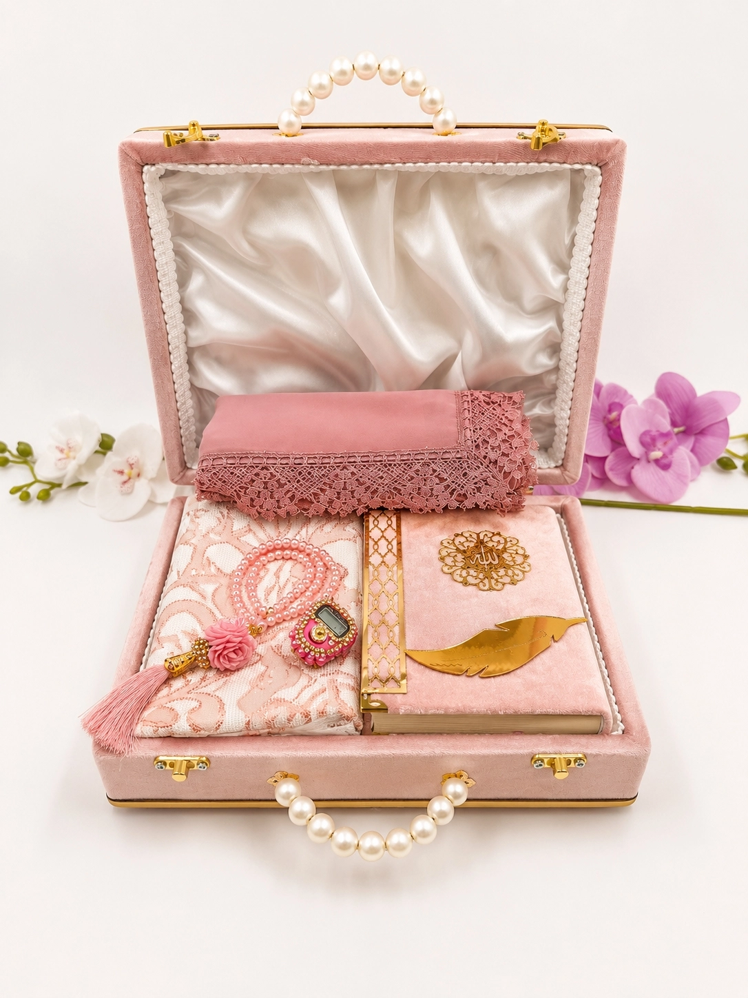 İncili Çanta Gelin Bohçası (Pembe)